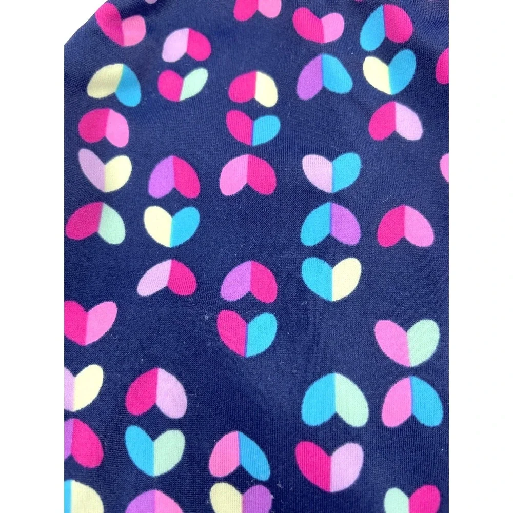 Lands' End Girl 6 Blue Hearts Swim Top Racerback Tankini